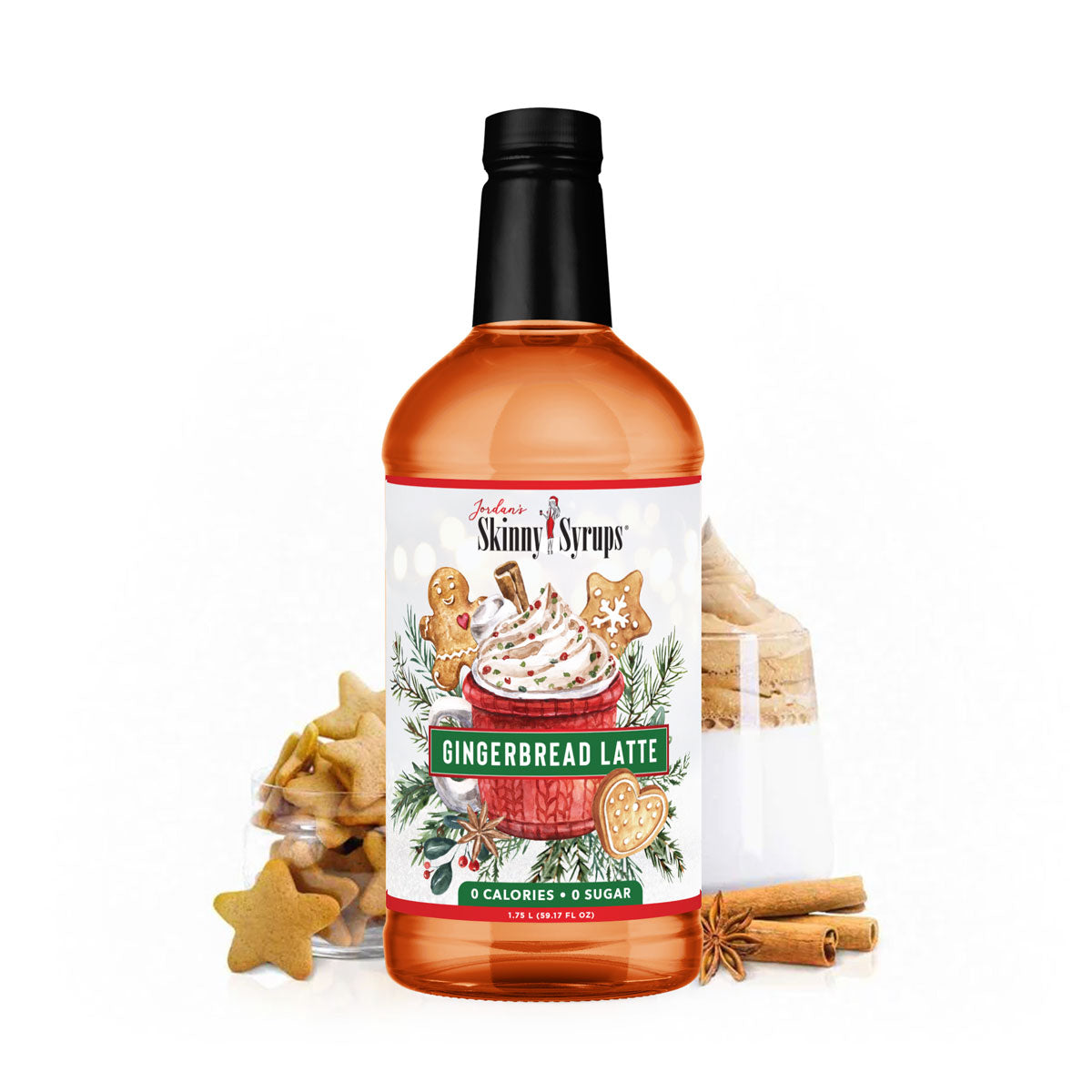 Jumbo Sugar Free Gingerbread Latte Syrup - Skinny Mixes