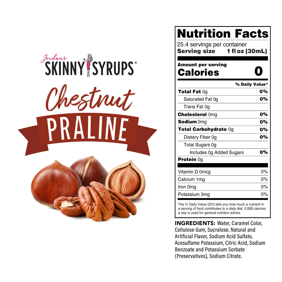Sugar Free Chestnut Praline Syrup - Skinny Mixes