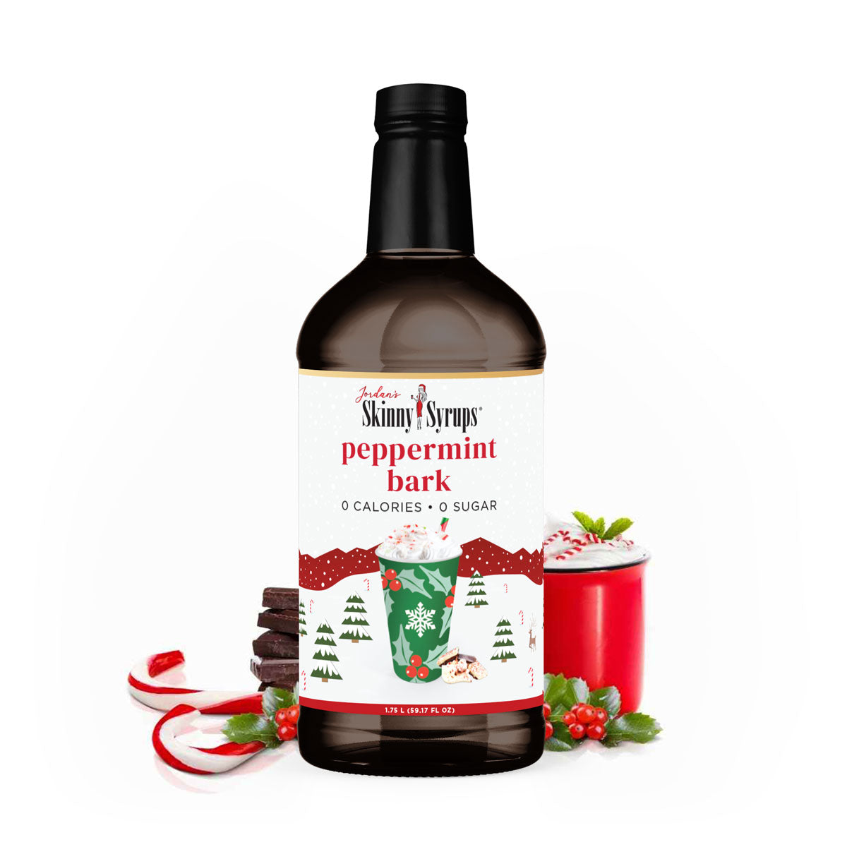 Jumbo Sugar Free Peppermint Bark Syrup - Skinny Mixes