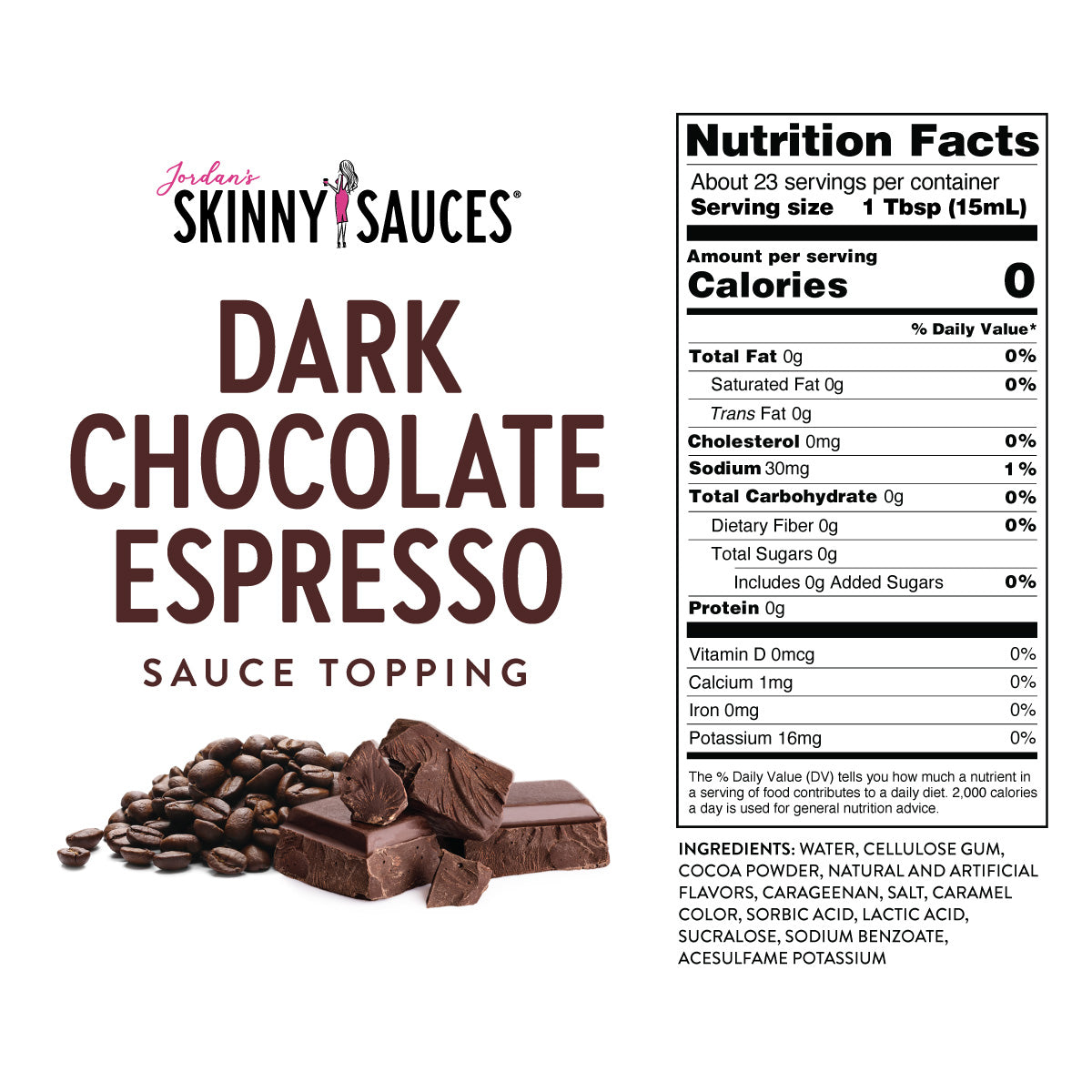 Sugar Free Dark Chocolate Espresso Sauce - Skinny Mixes