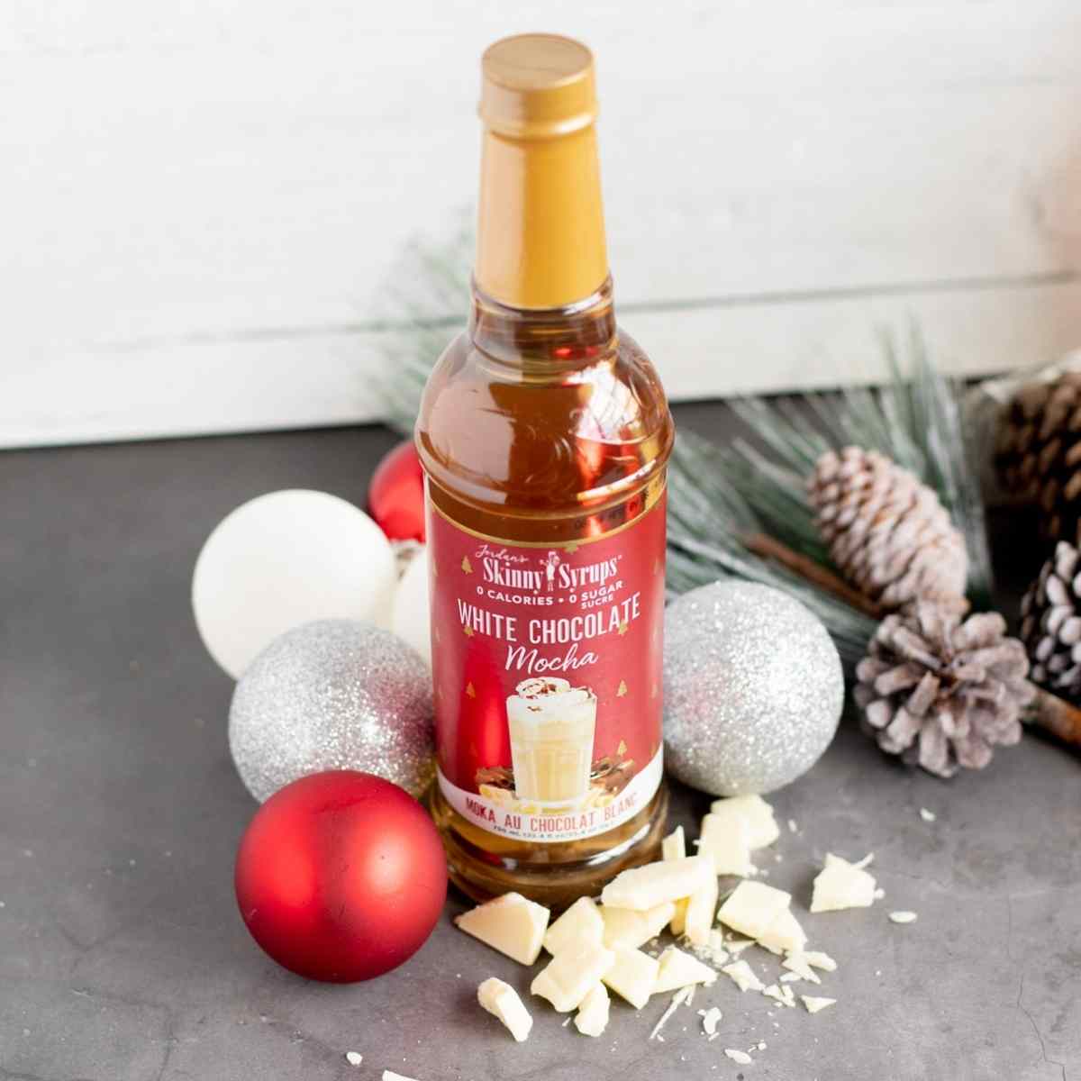 Sugar Free White Chocolate Mocha Syrup Holiday Edition - Skinny Mixes